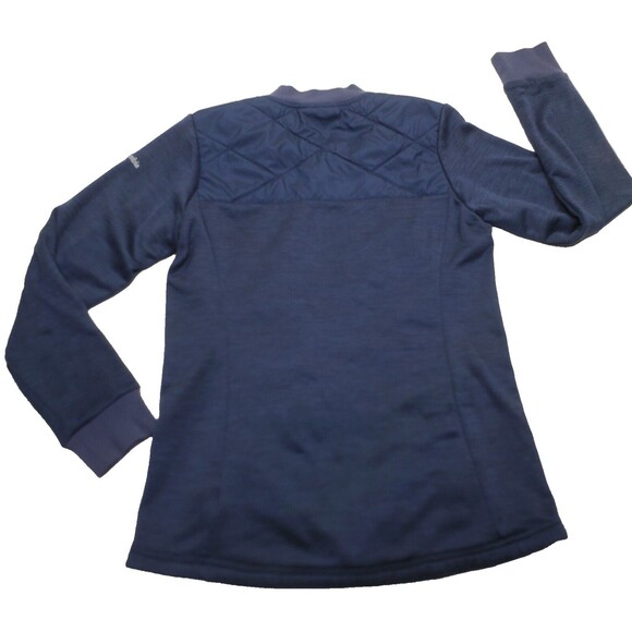 Columbia Jacket Womens M Quilted Fleece Puffer Full Zip Blue Mock Neck Pockets - Picture 2 of 13